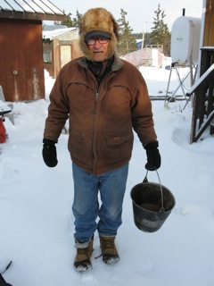 Mr. Stephen Frost, trapper-hunter-respected elder and leader-recipient of the Queens Jubilee Medal, at Old Crow, Yukon Territory