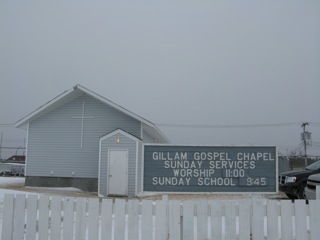 The Gillam Gospel Chapel congregation is comprised of 20 - or so - fine friendly folks.