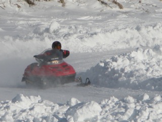 Snowmobile races at the Jamboree