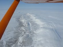  The vast expanse of the Canadian High Arctic, framed by the wing of the Polar Pumpkin.